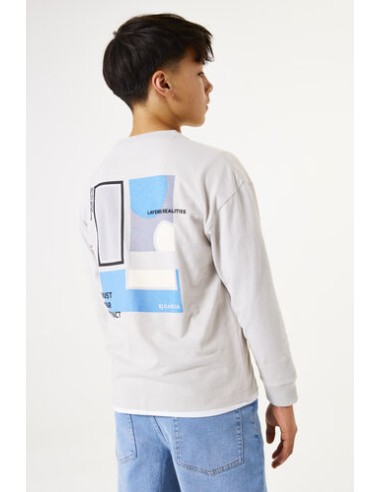 T -shirt a manches pour garçon cloud grey - Garcia