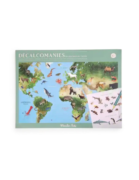 Mappemonde avec décalcomanies - Moulin roty
