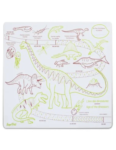 Set de table en silicone a colorier dinosaures - Super Petit