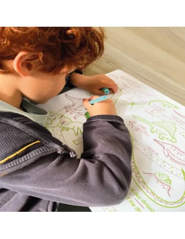 Set de table en silicone a colorier dinosaures - Super Petit