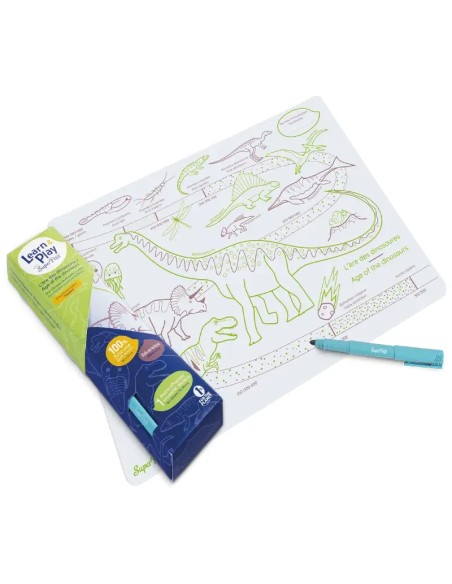 Set de table en silicone a colorier dinosaures - Super Petit