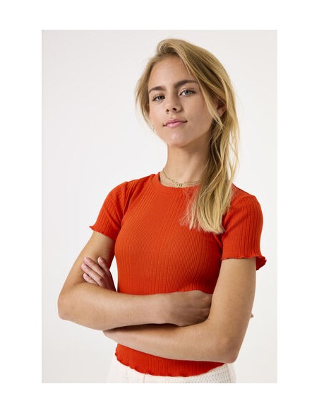 T-shirt manderin red - Garcia