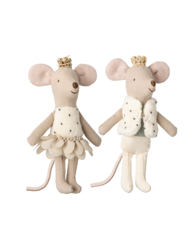 Jumeaux Royaux Souris Maileg – Petit Frère & Petite Sœur | Coffret Poétique en Boîte Château