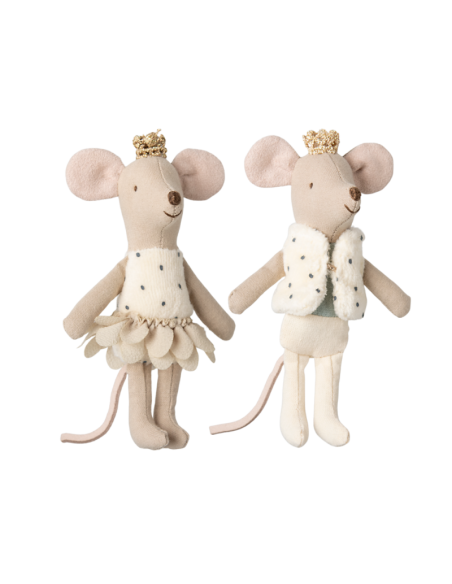 Jumeaux Royaux Souris Maileg – Petit Frère & Petite Sœur | Coffret Poétique en Boîte Château