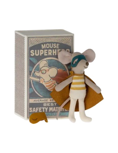 Souris Super Héros Petit Frère – Maileg | Avec Boîte Assortie & Cape Amovible
