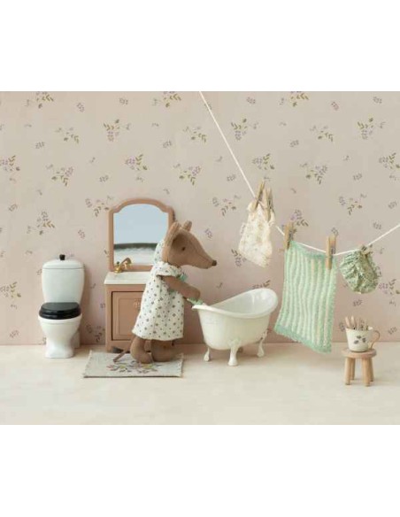 Coiffeuse Maileg avec Évier – Rose Poudré Foncé | Meuble Souris Raffiné
