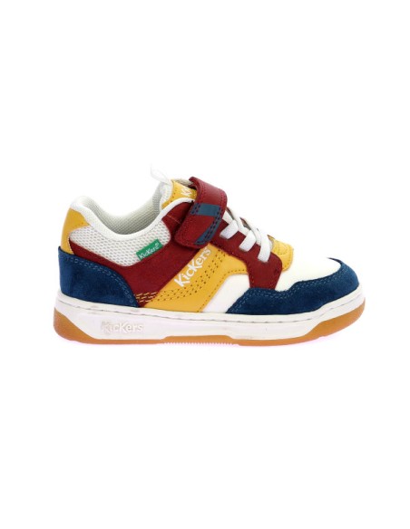 Kickarting blanc bordeaux bleu - Kickers