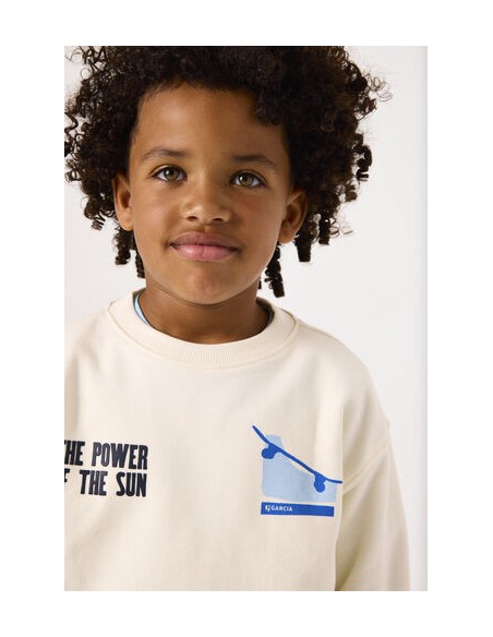 Boys sweat cream white - Garcia