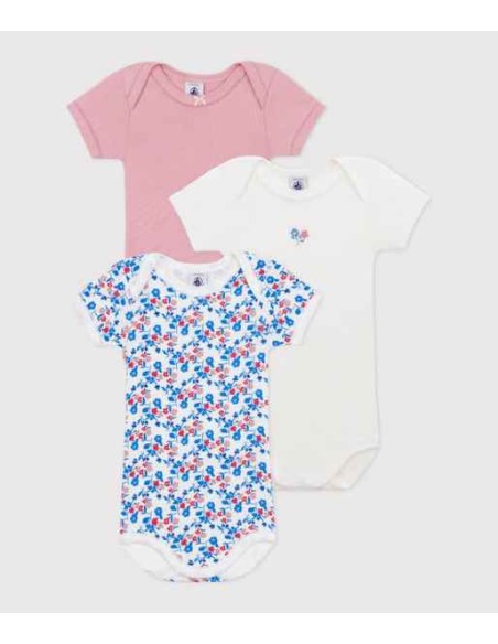 Lot de 3 body mc fleurs - Petit Bateau
