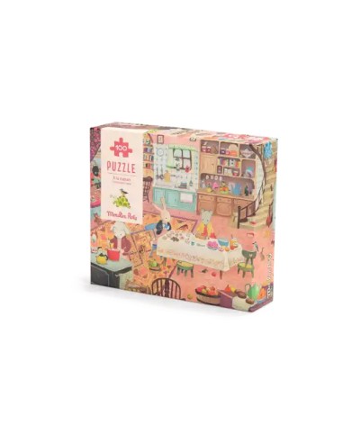 Puzzle 100 pieces a la maison - Moulin Roty