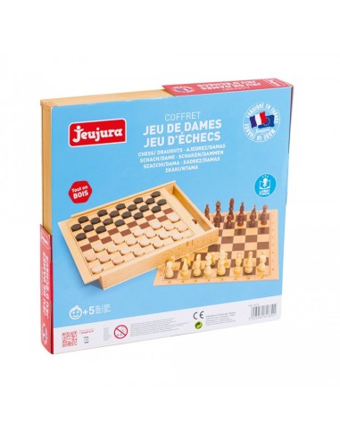 Jeu de Dames et d’Échecs en Bois – Jeujura | Jeu classique dès 5 ans