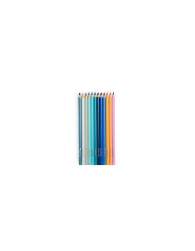 12 Crayons de Couleur + 3 Cartes à Colorier Ciel – Moulin Roty