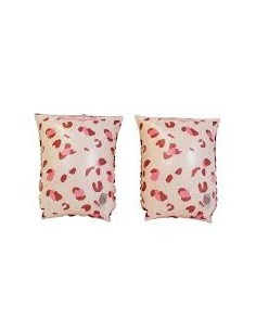 Brassards leopard beige/rose - Swim Essentials