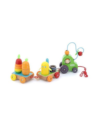 Tracteur Multi-Activités Vilac – Jouet Éducatif en Bois pour Enfants