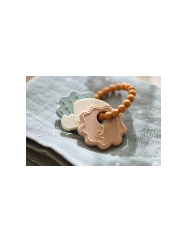 Anneau de dentition porte-clé en silicone Lovely Birds - Jollein