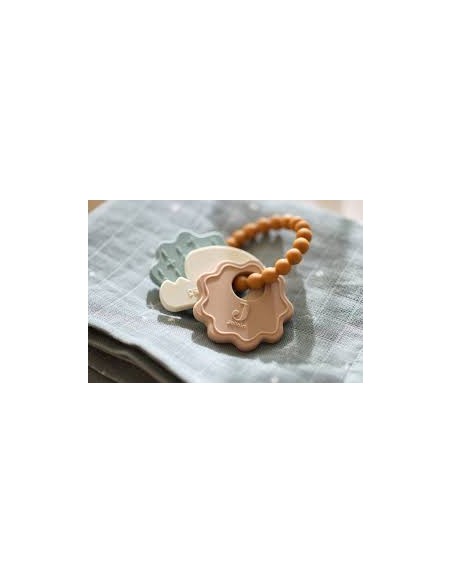 Anneau de dentition porte-clé en silicone Lovely Birds - Jollein
