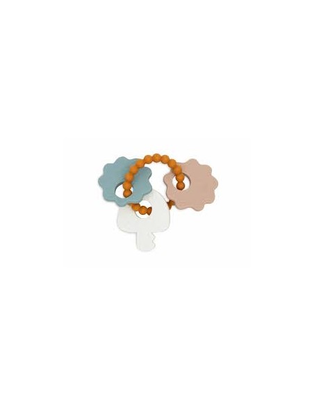 Anneau de dentition porte-clé en silicone Lovely Birds - Jollein