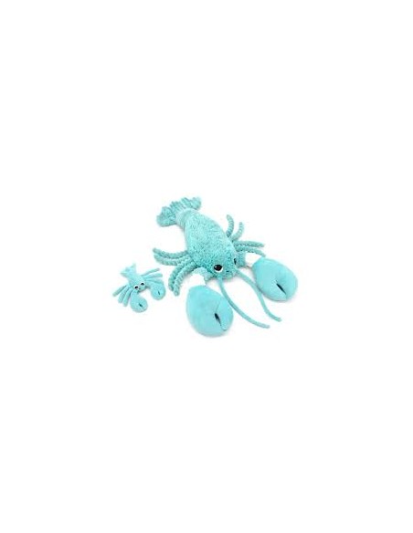 Homard aqua et son bébé – Peluche Les Déglingos