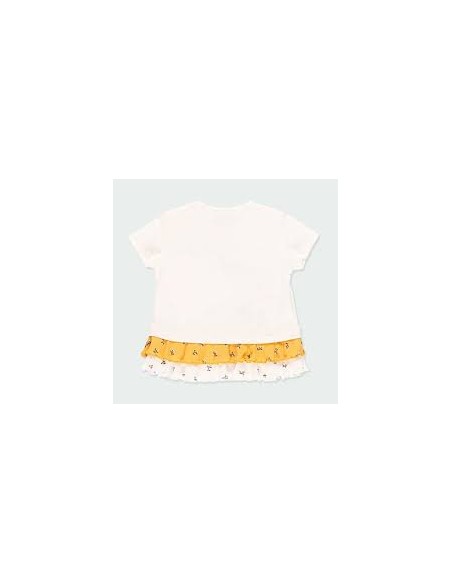T-Shirt tricot bi matiere pour bebe fille 12 mois - Boboli