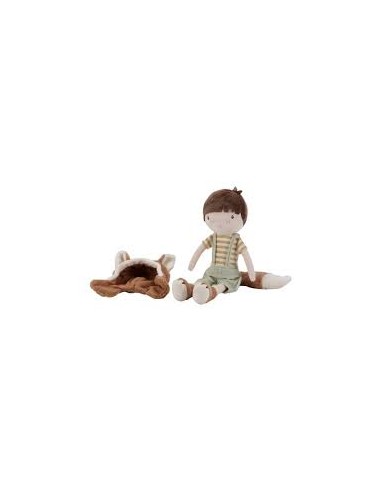 Poupée Sam – 35 cm – Little Dutch | Collection Forest Friends – Peluche Tissu Bébé dès 12 Mois