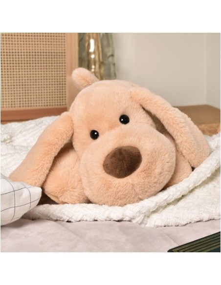 Peluche Chien Stretch Beige – 40 cm – Effet Relaxant
