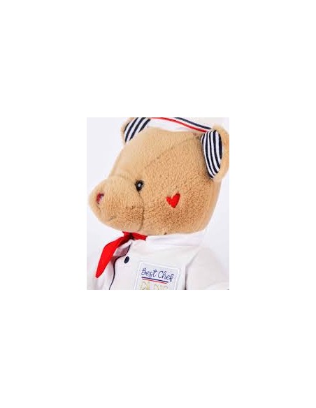 Peluche Ours Chef 28 cm – Doudou et Compagnie | Idée Cadeau Paris Gourmand