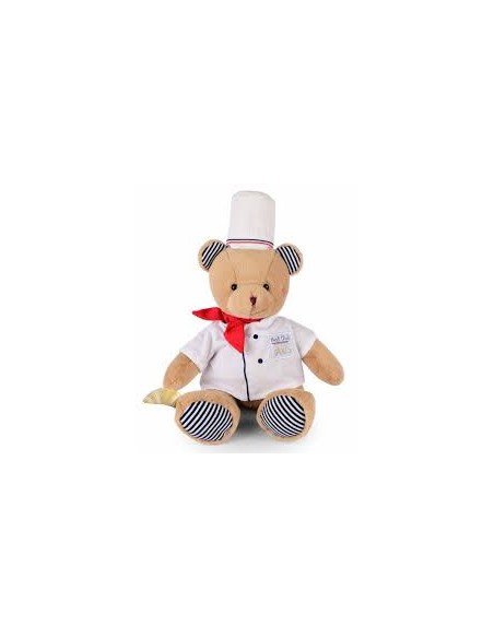 Peluche ours chef 28 cm - Doudou et compagnie
