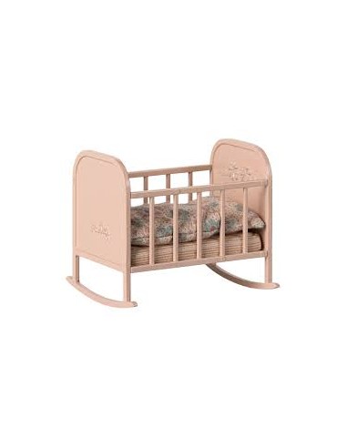 Berceau Rose Léger Maileg – Lit Miniature en Métal pour Poupées et Souris