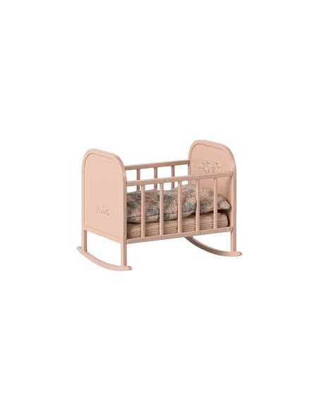 Berceau Rose Léger Maileg – Lit Miniature en Métal pour Poupées et Souris