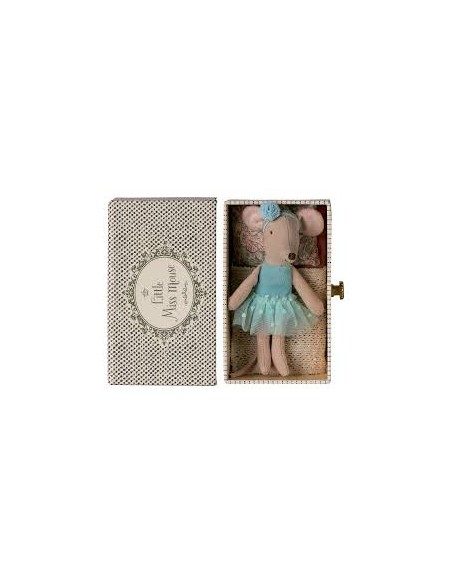 Souris ballerine Petite Sœur dans son lit tiroir Maileg – Jouet miniature & décor poétique