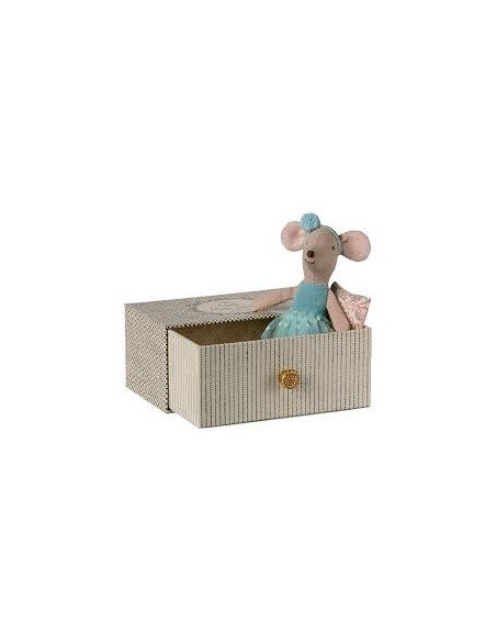 Souris ballerine Petite Sœur dans son lit tiroir Maileg – Jouet miniature & décor poétique