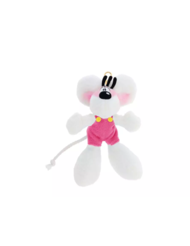 Porte-clés peluche Diddl en salopette Rose 15cm - Diddl is back