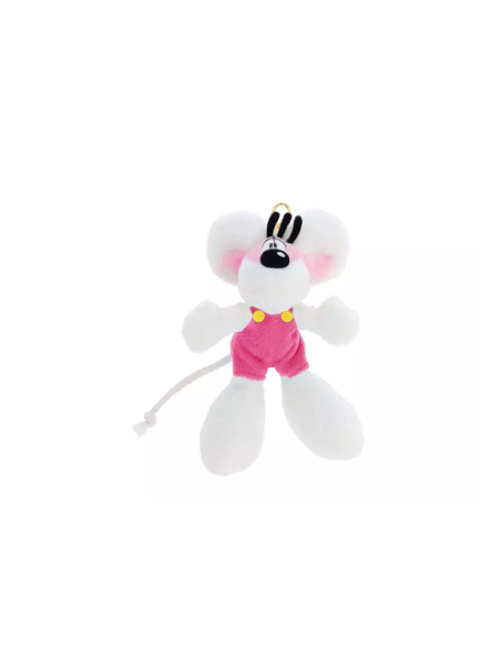 Porte-clés peluche Diddl en salopette Rose 15cm - Diddl is back