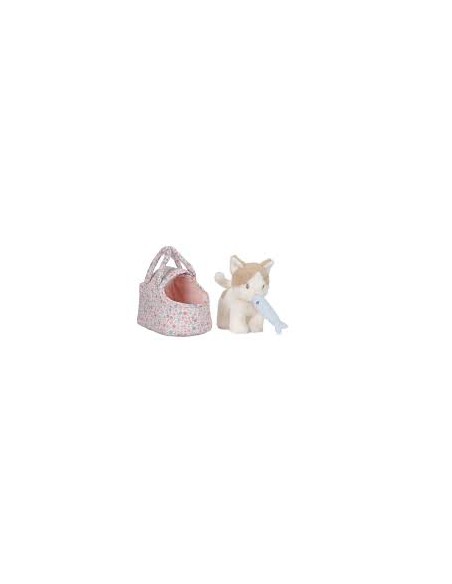 Peluche chat avec sac de transport - Little Dutch