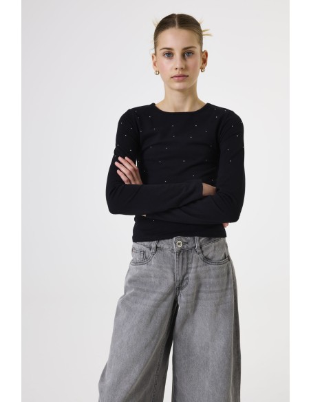 T-shirt a manches détail strass - Garcia