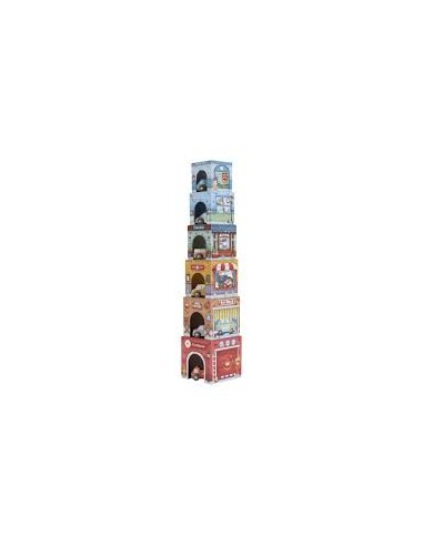 Blocs empilable avec voitures en bois - Little Dutch