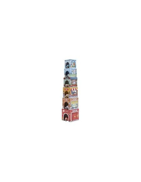 Blocs empilable avec voitures en bois - Little Dutch