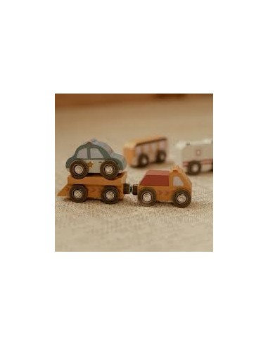 Ensemble de véhicules en bois Little Dutch – Jouets éducatifs dès 12 mois