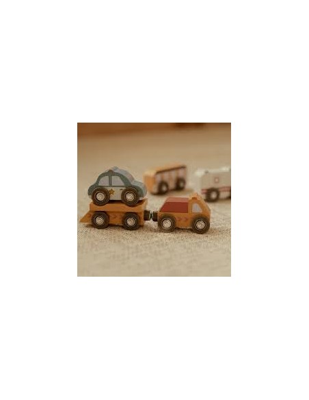 Ensemble de véhicules en bois Little Dutch – Jouets éducatifs dès 12 mois