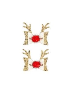 Duo de Barrettes Rennes Hazle – Souza | Accessoires cheveux Noël enfant