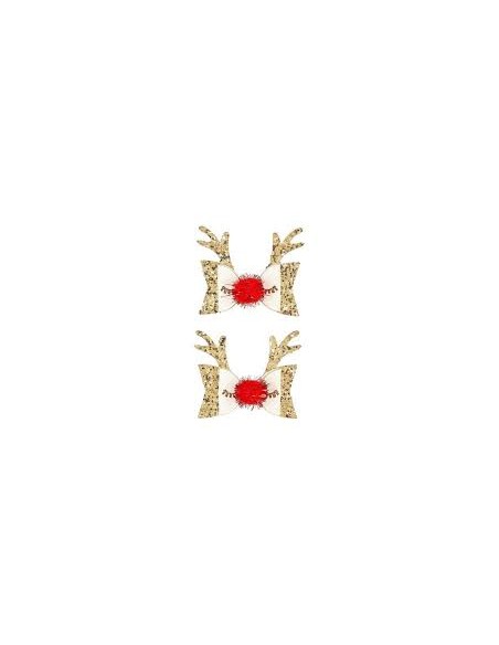 Duo de Barrettes Rennes Hazle – Souza | Accessoires cheveux Noël enfant