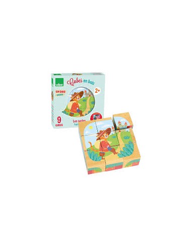 Puzzle Cubes en Bois – Les Contes – Vilac | Jeu Éducatif et Créatif dès 3 Ans