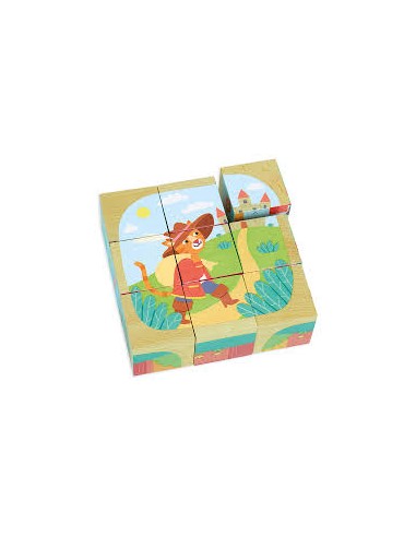 Puzzle Cubes en Bois – Les Contes – Vilac | Jeu Éducatif et Créatif dès 3 Ans
