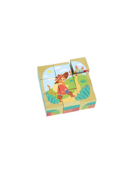 Puzzle Cubes en Bois – Les Contes – Vilac | Jeu Éducatif et Créatif dès 3 Ans