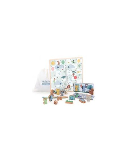 Coffret Multi-Jeux en Bois – Animaux – Sarah Betz | 4 Jeux Éducatifs et Ludiques dès 2 Ans