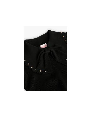 Pull en maille noir pour fille avec noeud - Boboli