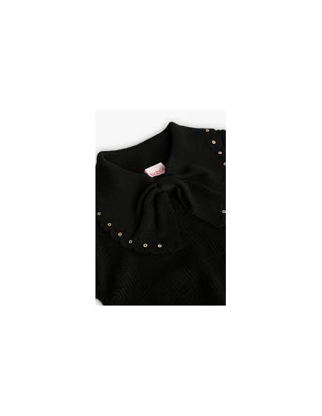 Pull en maille noir pour fille avec noeud - Boboli