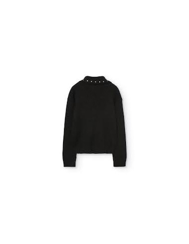 Pull en maille noir pour fille avec noeud - Boboli