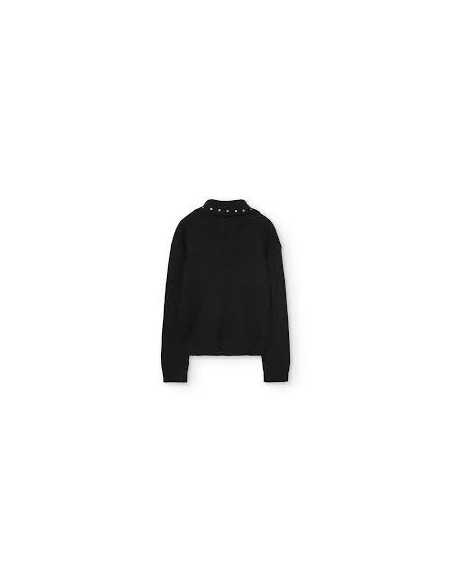 Pull en maille noir pour fille avec noeud - Boboli