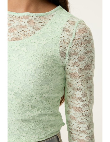 T-shirt a manches dentelle - Garcia